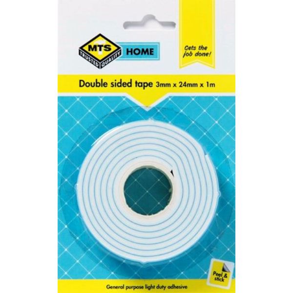 Bulk Pack x 6 MTS - Home Double Sided Tape 3mmx24mmx1m