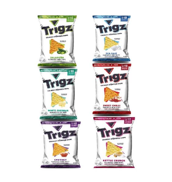 Trigz Crunchy Popped Chips - Mixed Box (24 x 28g)