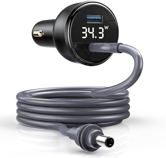12V-24V Starlink Mini Car Charger, PD 67W + USB-A 30W Waterproof Cable 10FT