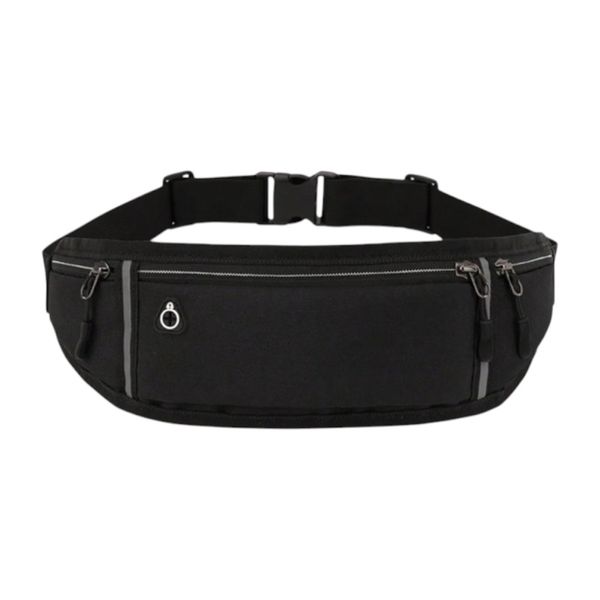 1 Pack- Lightweight Adjustable Waist &amp; Crossbody Travel Bag - Black