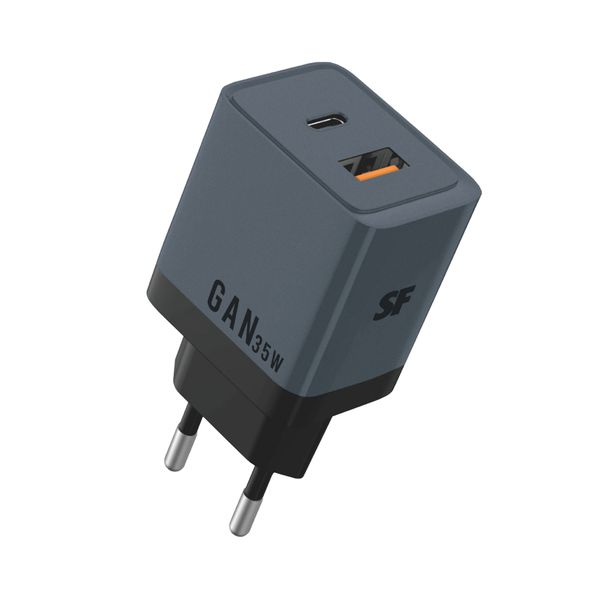 SUPA FLY Signature Series 35W GaN USB-A &amp; Type-C Fast Charging Wall Charger - Black