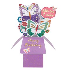 3D Pop-up Clever Cubes Birthday card - Butterflies