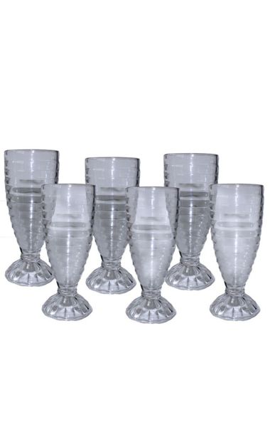 Dream World Circular Milk Shake, Soda Pop and Fountain Glass Set - 6 Piece