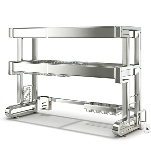 Topika Adjustable Dish Rack Over Sink,2 Tier Dishwashing Drying Rack