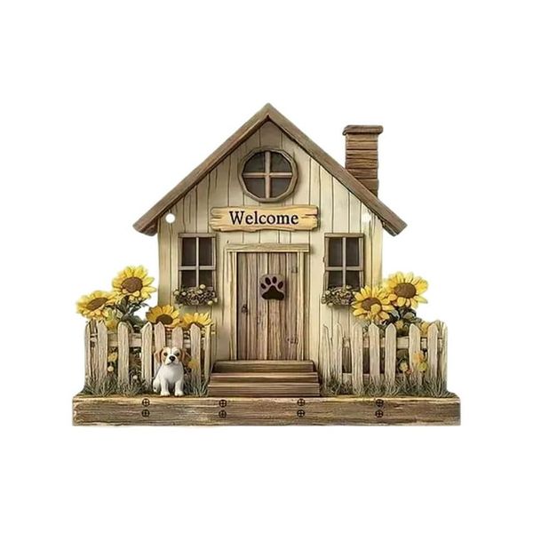 Colorful Wooden Key Holder With Four Metal Hooks