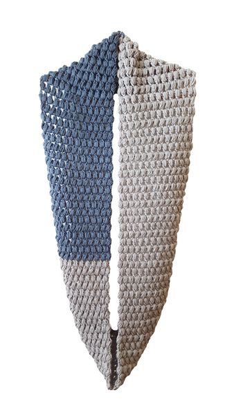 Handmade crochet Two-tone Puffy Stitch Scarf
