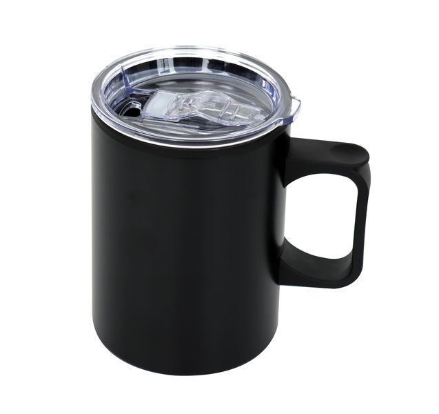 Leisure Quip Stainless Steel Travel Mug Plastic Inner 450m - Black