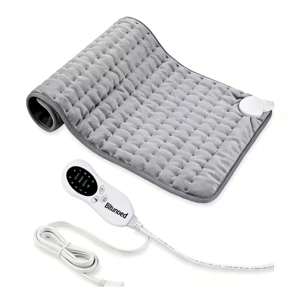 Bltunoed Electric Heating Pad, 10-setting Temperature Control, Grey