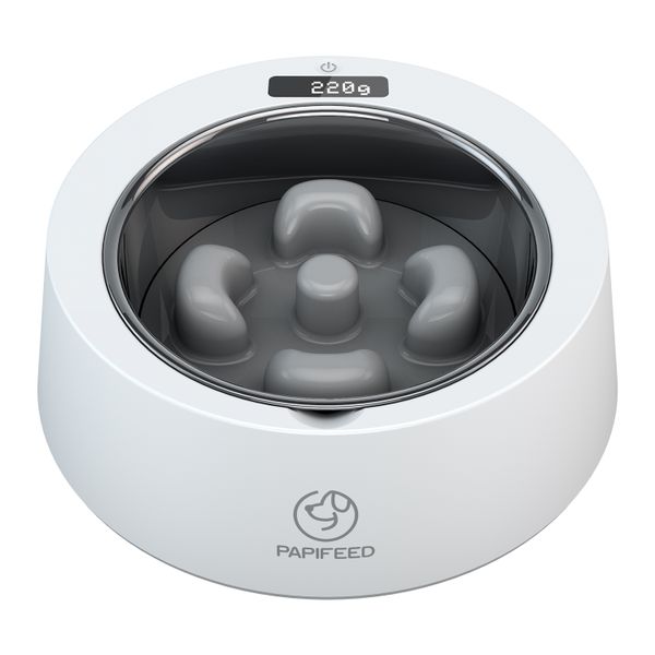 PAPIFEED Smart Stainless Steel Slow Feeding Bowl With Weight Display 500g