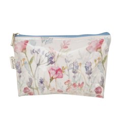 Nordic Scandinavian Large Wild Flowers Cosmetic Toiletry Makeup Bag Pouch