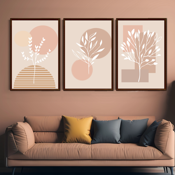 Set of 3 Wall Art Decor Prints - A3 Size - Boho Style (Unframed)