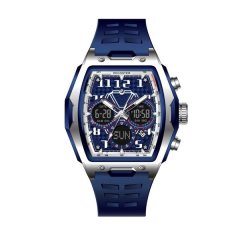 Fashionable Sports Large Dial Hollow Out Luminous Waterproof Men's Wine