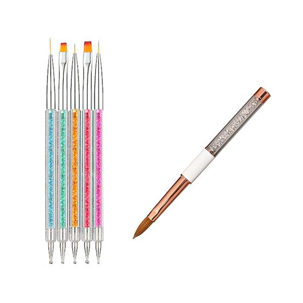 Professional 5 in 1 Glitter Acrylic Nail Polish Brushes &amp; Acrylic Nail Brus