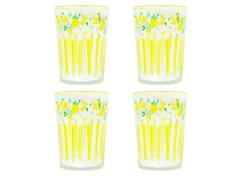 Drinking Glasses with Lemon Print - Fun and Fruity Design 510ml - 4-Pack