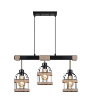 Dr Light 8804# Retro Loft Chandelier 3 Heads Birdcage Pendant
