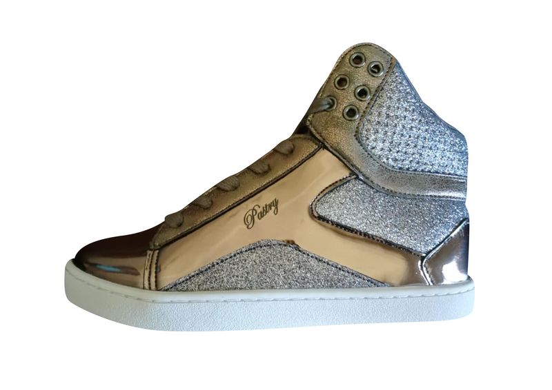 Pastry Pop Tart Glitter Gunmetal Gray Hi-Top Dance Sneakers