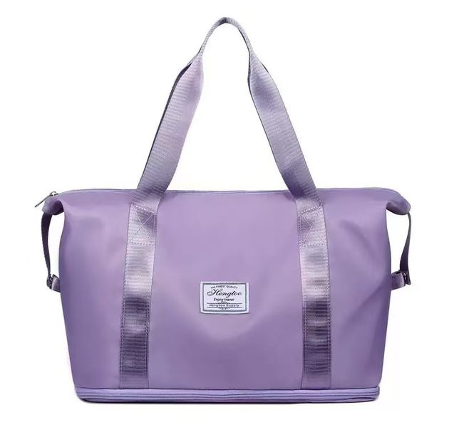 Purple Travel Duffel Bag Expandable Tote Bag DryWet Separation Sport Bag