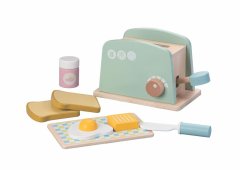 Wooden Kids Pretend Play Toaster Set - 8 Piece