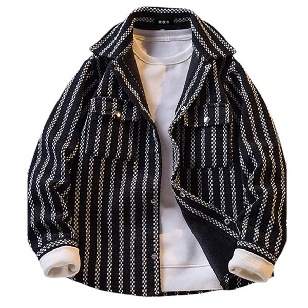 Jackets For Men Spring Autumn 3/4 Sleeve Men's Jackets -Black &amp; White