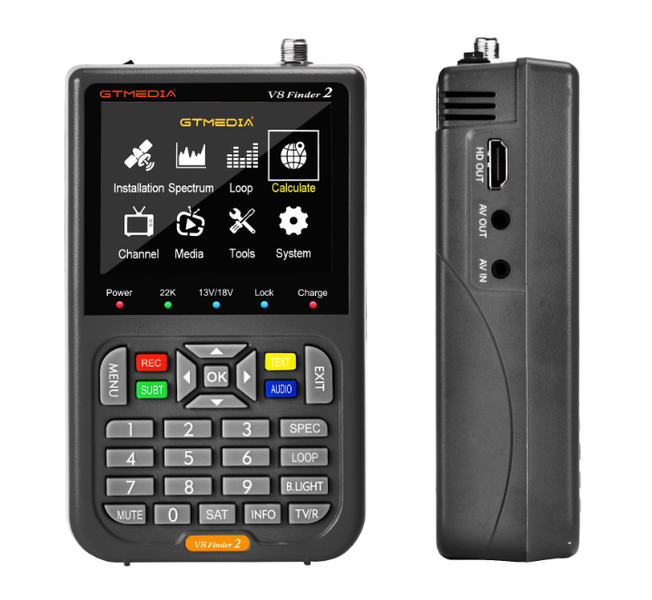 V8 Satellite Signal Finder 2, DVB-S/S2/S2X Satellite Signal Strength Meter