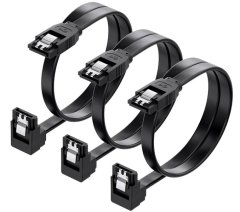 3-Pack 90 Degree Right Angle SATA Cable 18 Inches 6.0 Gbps SATA III Cable
