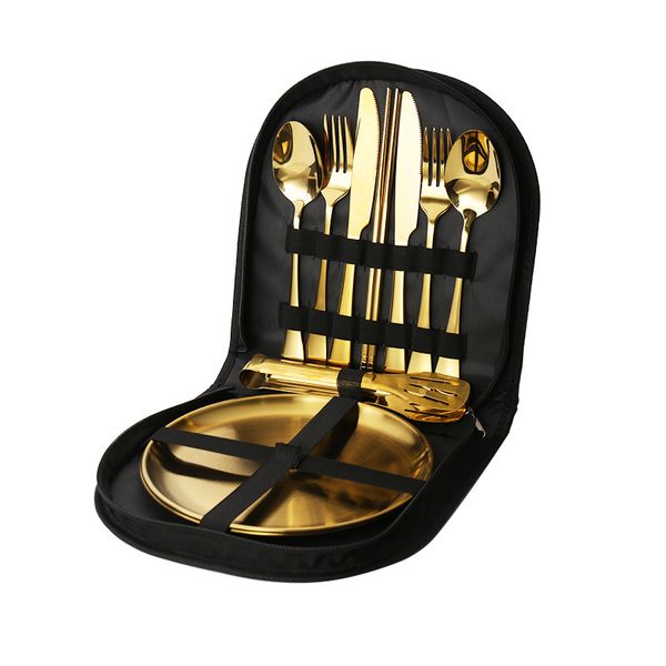 Tableware Set Stainless Steel Outdoor Available 11-piece Set