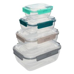 5five 4 - Piece Food Storage Containers Cliplock Lid 250/500/1032/1500ml