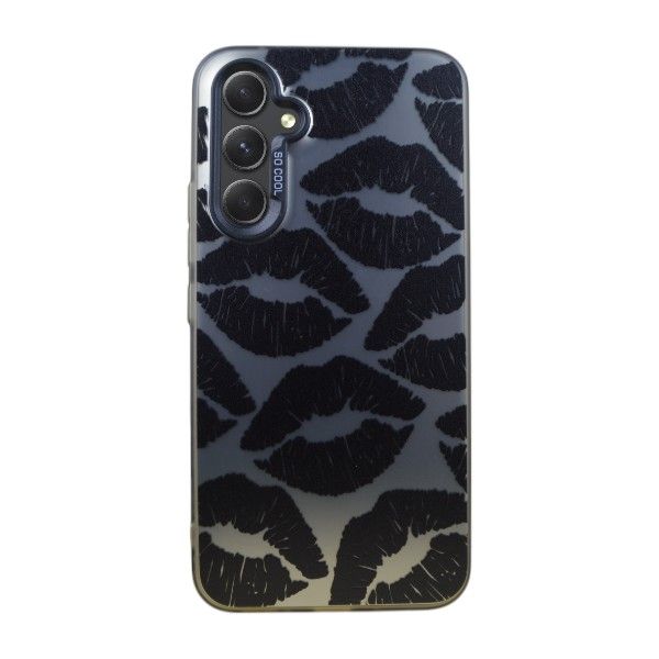 Chic Lipstick Print Phone Case Compatible With Samsung A54 - Silver