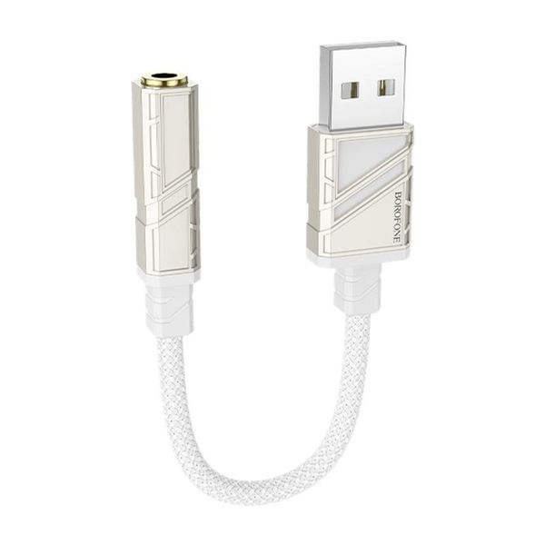 USB-A Male to 3.5 mm Female Audio Adapter Bv23 Zinc Alloy Plug and Play