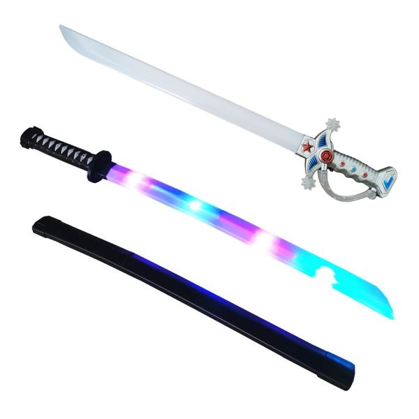 Toy Swords With Light &amp; Sound- East vs West - Katana Sword VS Cavalry Saber