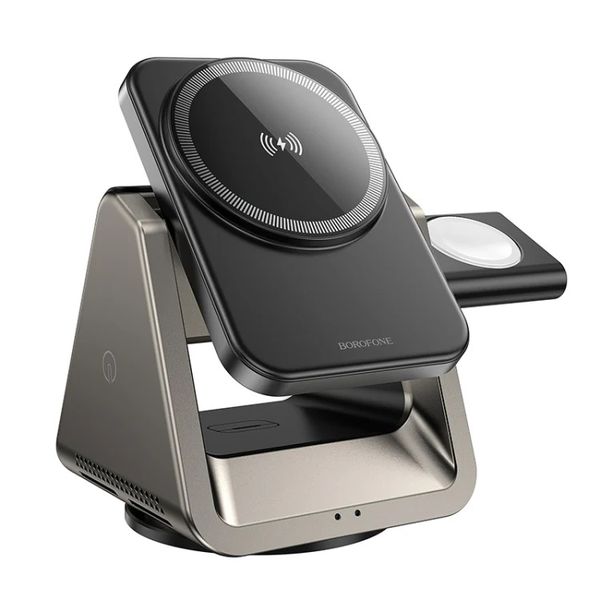 15W Fast Wireless 3 in 1 Desktop Charger compatible with phone, Headset and iWatch BQ30
