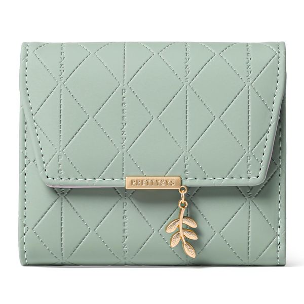 Ladies PU Leather Small Wallet, Zipper Coin Pocket with ID Window