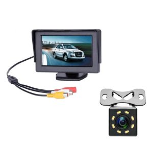 4.3 Inch TFT LCD Car Monitor With Universal 8 LED Rear View Reverse Camera