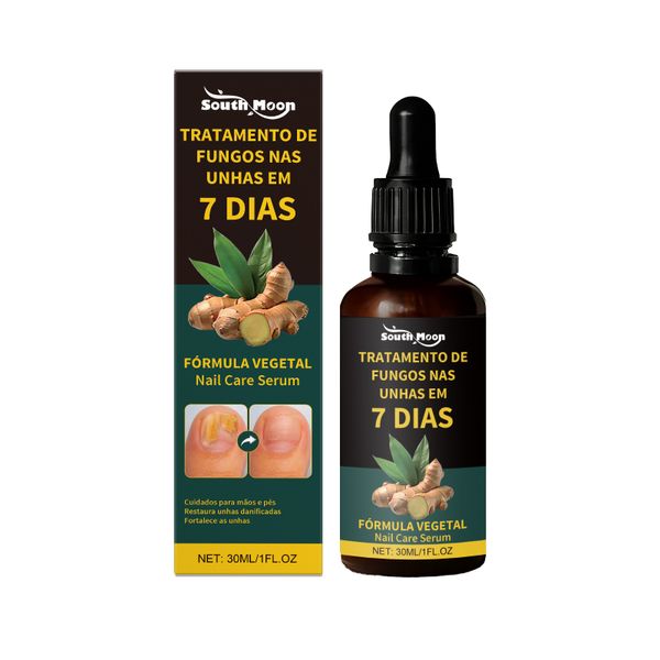 South Moon Nail Care Essence, Glossy Nail Treatment with Natural Ginger &amp; Tea Tree