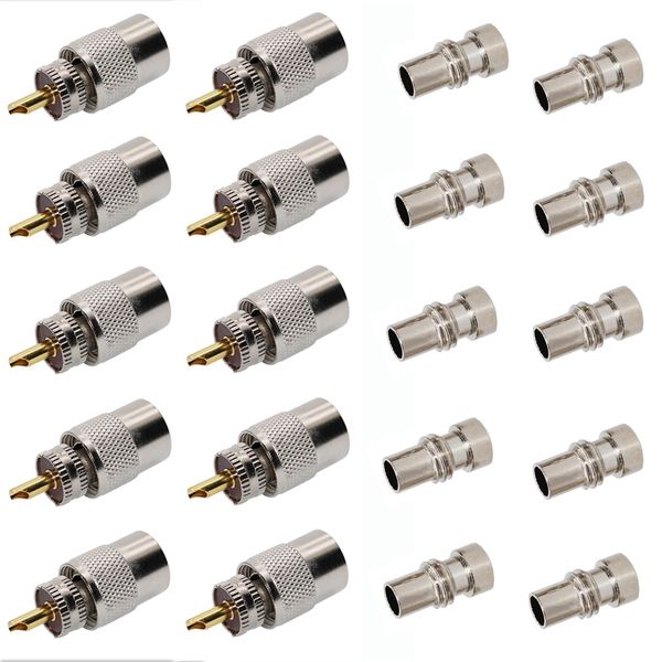 10-Pack Pl259 Solder Connector Plug for Rg8 Rg-213 Compatible with None