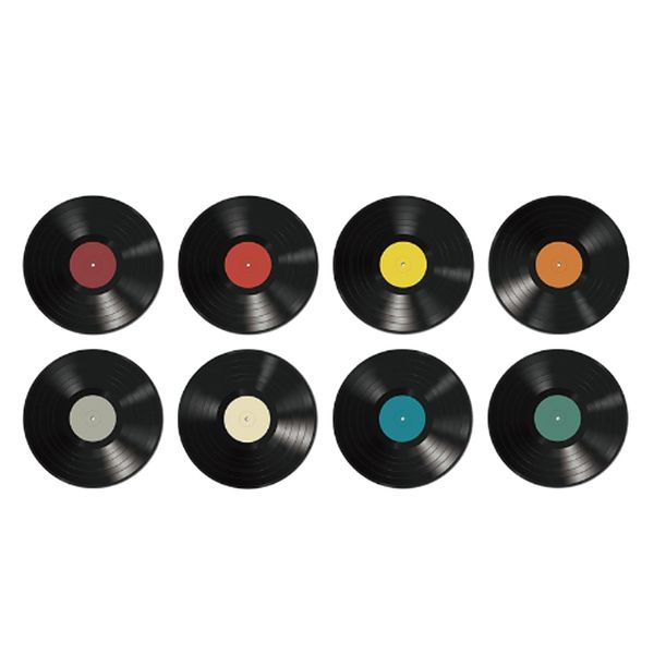 Decor Vintage Vinyl Music Disc Wall Art 8pcs 25cm