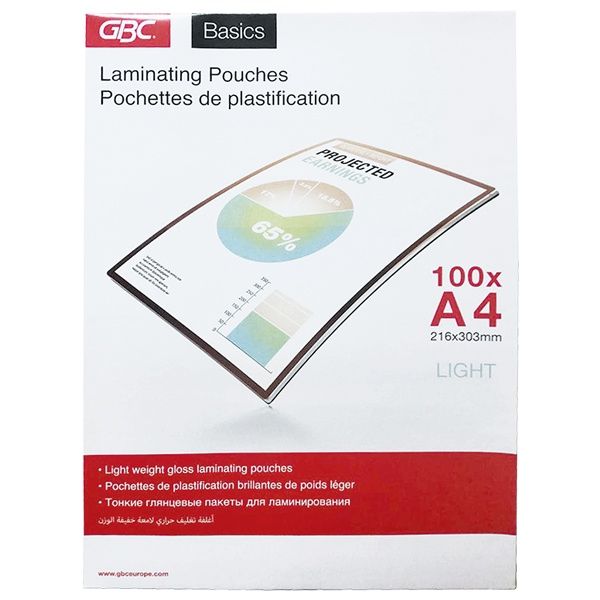 GBC A4 Gloss Document Laminating Pouch - Pack of 100(150micron)