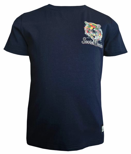 Soviet Tigra Boys Short Sleeve Crew Neck Fashion T-Shirt - Navy