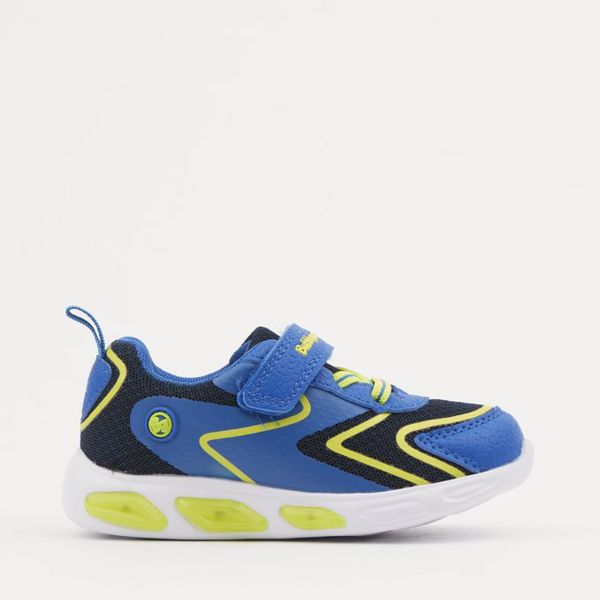 Bubblegummers Boys Stride Light Navy/Green Hook and Loop Sneakers