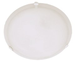 Large Metal Base Ceiling Fitting with Alabaster Glass and White Clips