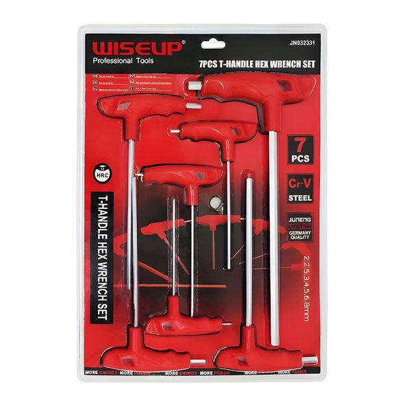 Industrial Quality 7 Pieces Sturdy GripT-Handle Hex Wrench Set + ReVibe Pen