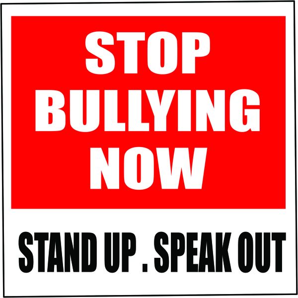 Stop Bullying Now, Stand Up, Speak Out Sign 44x44cm - 2 Pack