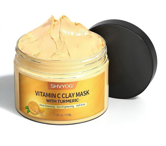 Turmeric Vitamin C Clay Mask with Kaolin Clay for Dull &amp; Blemish-Prone Skin