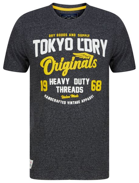 Tokyo Laundry Mens - Heavy Duty Puffy Motif Cotton Jersey T Shirt In Dark Grey Grindle (Parallel Import)