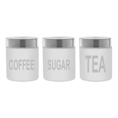 Dream world 3 Piece Frosted Glass Canister Set