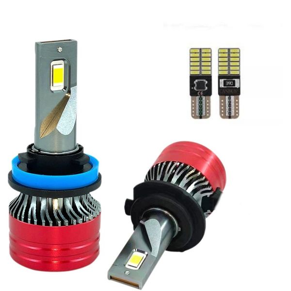 V20 55w Non Canbus 6000 Lumens Led Headlight Set - H11 Includingn T10 Park
