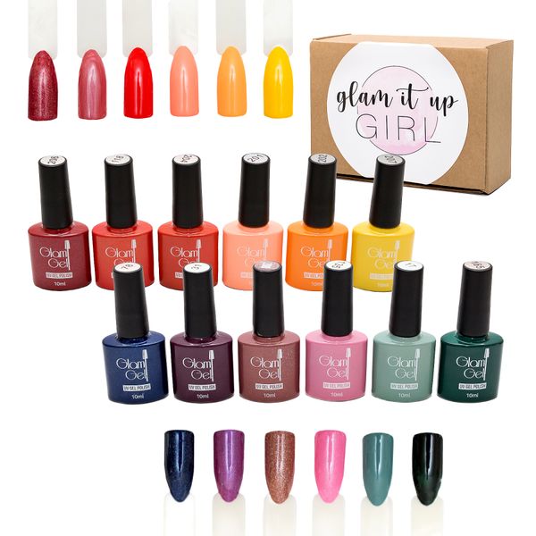 High Quality/UV Glam Gel Nail Polish New York &amp; Sunset Blvd Set -12 Piece