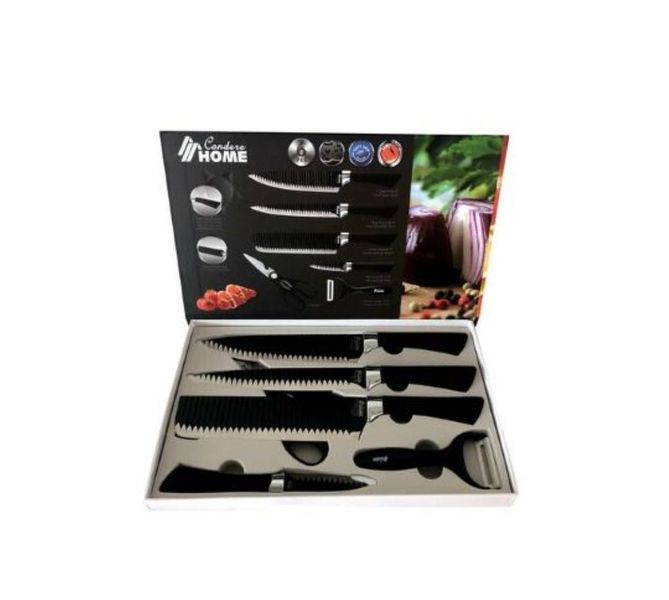 6 Piece Daily Use Sharp Knife Set - Black