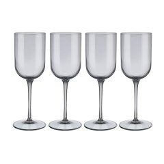 Blomus White Wine Glasses Tinted in Smoky-Grey Fuum Set of 4