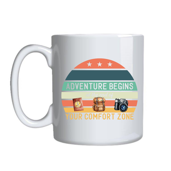 Comfort zone Mug for Adventure Lover Trendy Graphic Cup Birthday Present014